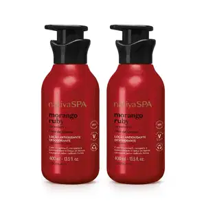 Combo Nativa SPA Morango Ruby: Loção Antioxidante Desodorante Corporal 2x400ml