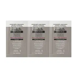 Kit Match Science Pré e Pós-Química : Shampoo 7ml + Máscara Capilar 7ml + Condicionador 7ml