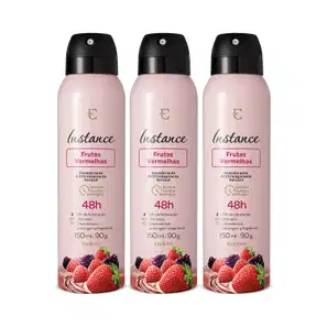 Combo Desodorante Antitranspirante Aerossol Instance Frutas Vermelhas 3x90g/150ml