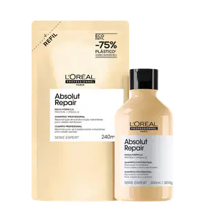 Kit L'Oréal Professionnel Serie Expert Absolut Repair Gold Quinoa + Protein Shampoo + Refil (2 Produtos)
