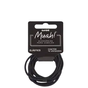Muah! Sem Metal Preto - Elástico de Cabelo (6 unidades)