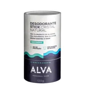 Alva Cristal Natural Sem Cheiro - Desodorante Stick 120g