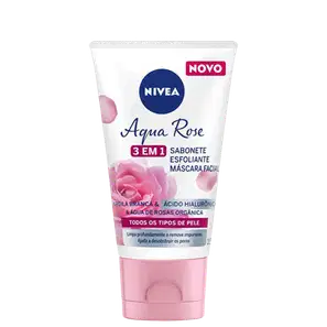 NIVEA Aqua Rose 3 em 1 - Sabonete, Esfoliante e Máscara Facial 150ml