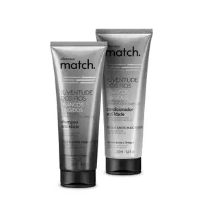 Combo Match Juventude dos Fios Anti-Idade Brancos Tingidos: Shampoo 250ml + Condicionador 250ml