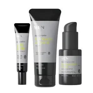 Combo MEN: Loção Desodorante Hidratante 200g + Gel Facial Secativo para Espinhas 15g + Protetor Solar Facial FPS30 48ml