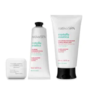 Combo Cicacreme Reparador Nativa SPA Centella Asiática: Balm 6,2g + Facial 75ml + Corporal 150ml
