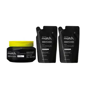 Combo o Boticário Match Máscara Capilar Pós-Quimica + 2 Refis