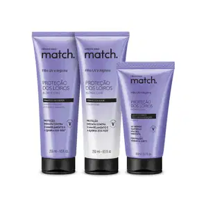 Combo Match. Proteção dos Loiros: Shampoo Matizador 250ml + Condicionador 250ml + Leave-in 150ml