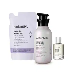 Combo Nativa SPA Jasmim Sambac: Óleo Multibenefícios + Loção Corporal 400ml + Refil 400ml