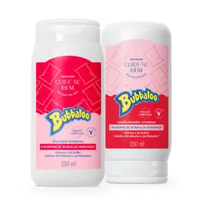 Combo Cuide-se Bem Bubbaloo Morango: Shampoo 250ml + Condicionador 250ml