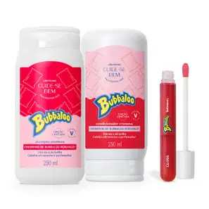 Combo Bubbaloo Morango Cabelo e Boca (3 itens)
