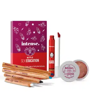 Combo Intense Netflix: Glitter Multiuso 1,2g + Batom Vermelho 5ml + Palette Multifuncional 2,4g