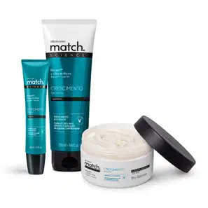 Combo Match Science Crescimento: Shampoo 250ml + Máscara  Capilar 250g + Tônico 65ml