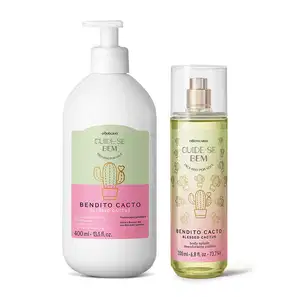 Combo Cuide-se Bem Bendito Cacto: Loção Corporal 400ml + Body Splash 200ml