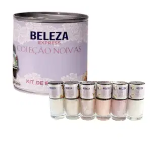 kit de esmaltes Coleção Noivas Beleza Express com lata