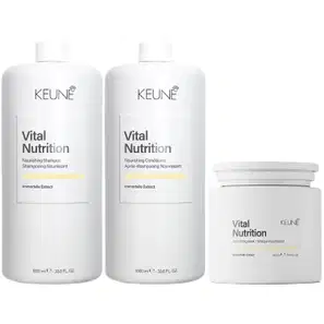 Kit Keune Vital Nutrition Shampoo 1L + Condicionador 1L + Máscara 500ml