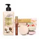 Combo Doces Finos: Kit Sabonete em Barra Vegetal 3x50g + Creme Hidratante 400ml + Gloss 5,2ml