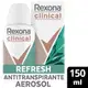 Desodorante Antitranspirante Aerossol Rexona Clinical Refresh 150ml (1)