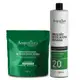 Kit Pó Descolorante + Emulsão Reveladora Vegana Acquaflora 20 Volumes 900ml (1)
