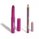 Combo By Nah Cardoso: Gloss Labial Roxo Berry Mousse 2,4ml + Lápis Contorno Labial Rosa Bold 1,1g