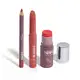 Combo By Nah Cardoso: Gloss Labial Rosa Cotton Candy 2,4ml + Lápis Contorno Labial Marrom Brave 1,1g + Blush Stick Marrom Lovely 5g