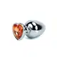 Plug Anal G com Joia de Coração - 7,5 x 4,1 cm | Laranja