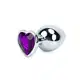 Plug Anal G com Joia de Coração - 7,5 x 4,1 cm | Roxo