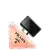 Frasco de perfume Prada Milano em formato triangular, com tampa preta e rótulo com o nome da marca em destaque. O líquido interno apresenta uma coloração rosada, sugerindo um perfume floral.