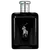 Frasco de perfume preto Polo Black da marca Ralph Lauren com tampa prateada e logotipo da marca em destaque.