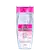 Frasco de 200ml de Água Micelar da L'Oréal Paris, com solução de limpeza 5 em 1 que remove 96% das impurezas, sem deixar resíduos. Embalagem de plástico transparente com tampa rosa e rótulo branco com o logo da marca.