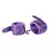 Algemas de couro forradas com pelúcia na cor roxa, com fecho de metal e detalhe em corrente. Produto da marca Sexy Import, destinado a uso adulto.
