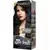Coloração de cabelo em creme da marca Probelle. Imagem frontal de uma mulher com cabelos longos e pretos, batom vermelho e olhar intenso. Abaixo, indicação da tonalidade "Preto Carvão 1.01" e o nome "Super Bonita" para alta performance