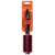 A imagem mostra a escova de cabelo rosa com cabo alongado preto. Na ponta há um informativo laranja com o nome da marca e detalhes do produto.